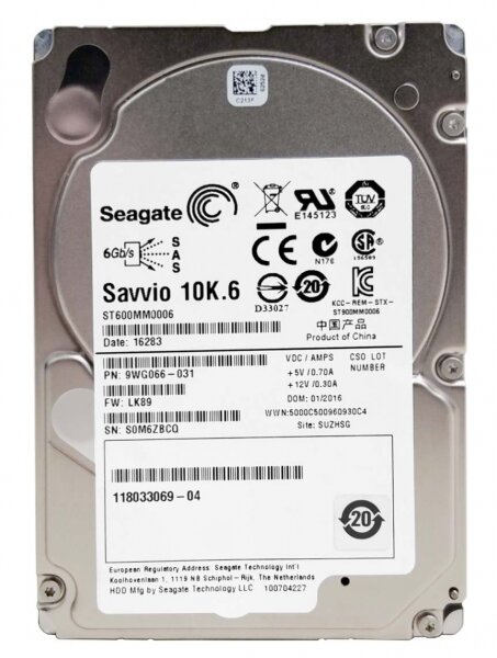 Для серверов Seagate Жесткий диск Seagate ST600MM0006 600Gb SAS 2,5" HDD