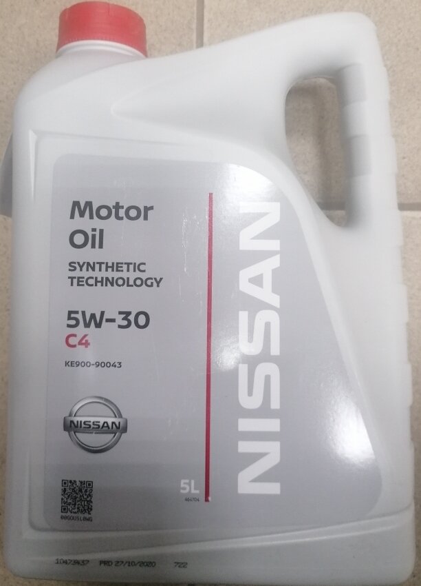 Nissan motor oil SM/CF ACEA C4 5W30 DPF, 5л