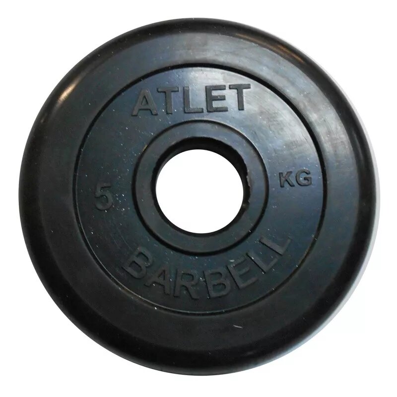 Диск обрезиненный BARBELL ATLET 5 кг / диаметр 51 мм