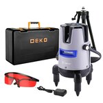 Уровень лазерный самовыравнивающийся в кейсе DEKO LL57 PRO SET 2 PREMIUM со штативом 1 м (5 линий, красный луч) - изображение