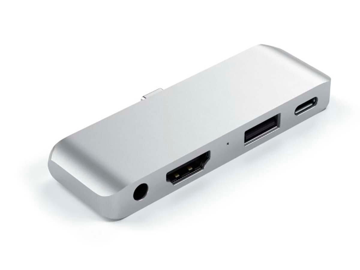 Док-станция Satechi Aluminum Type-C Mobile Pro Hub Adapter для iPad Pro 2018 (USB 3.0 HDMI USB Type-C Mini jack) Серебристый ST-TCMPHS