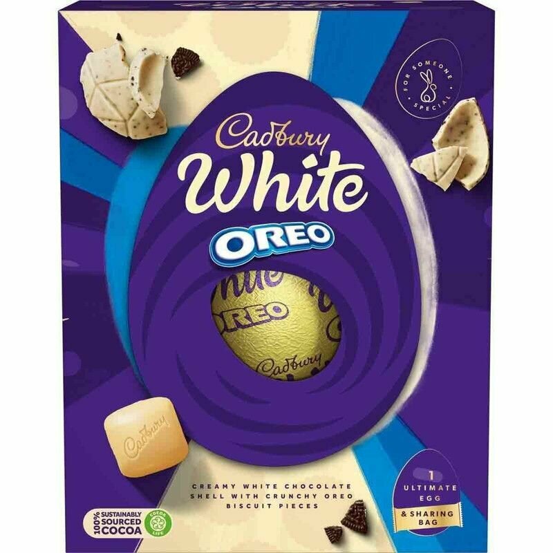 Шоколадное яйцо Cadbury White Chocolate With Oreo, 8 шт - фотография № 2