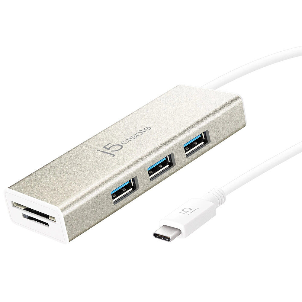 Мульти хаб j5create USB Type-C 3-Port HUB with SD/Micro SD Card Reader (JCH347)