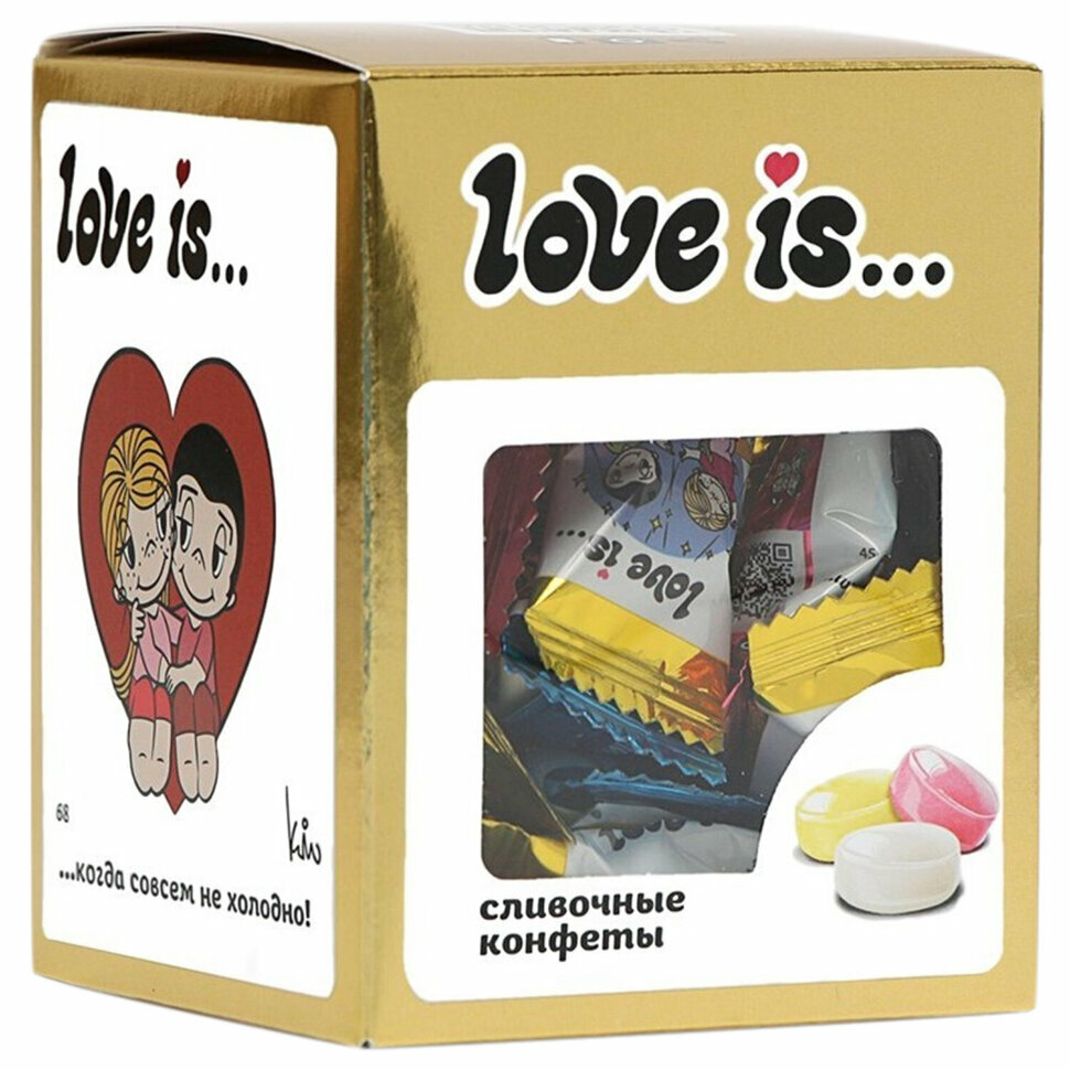 Жевательные конфеты LOVE IS Золотая коллекция, сливочные, ассорти вкусов, 105 г, 70604, 622504