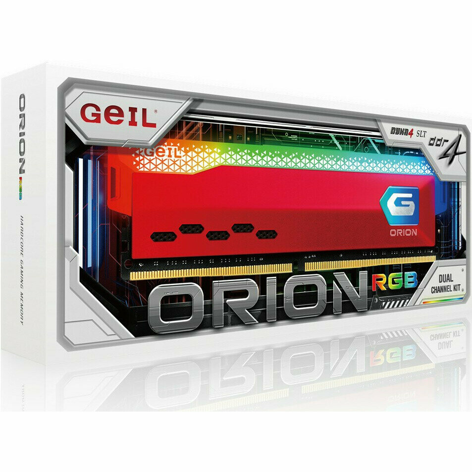 Оперативная память 32Gb DDR4 3200MHz GeIL ORION Red RGB (2x16Gb KIT) (GOSR432GB3200C16BDC)