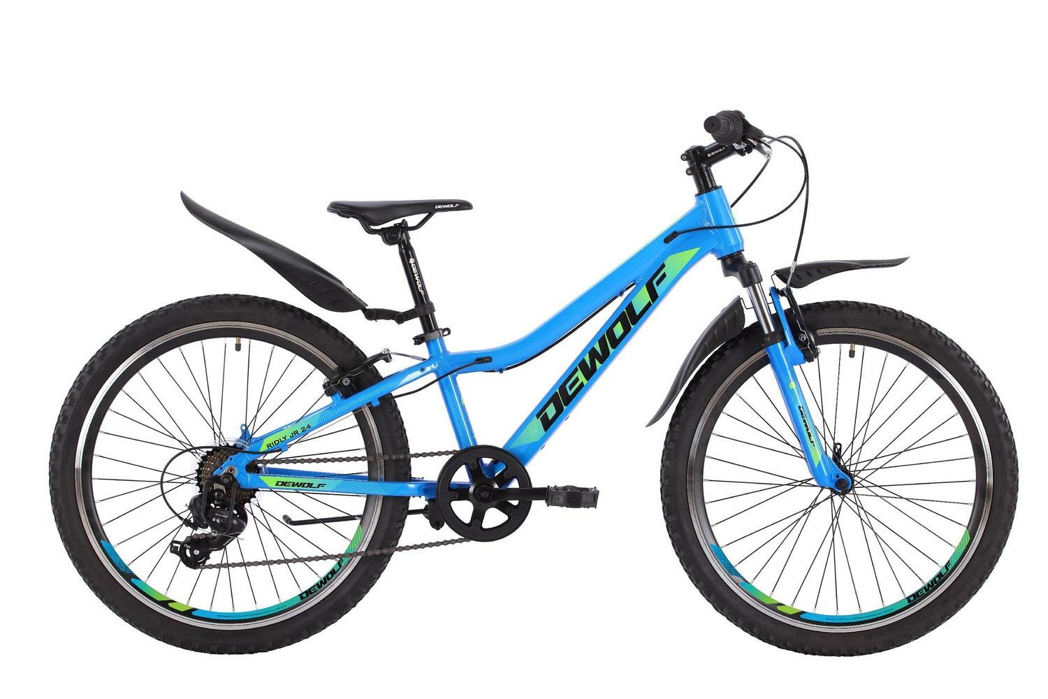 Подростковый велосипед Dewolf Ridly JR 24, год 2022, цвет Синий-Зеленый