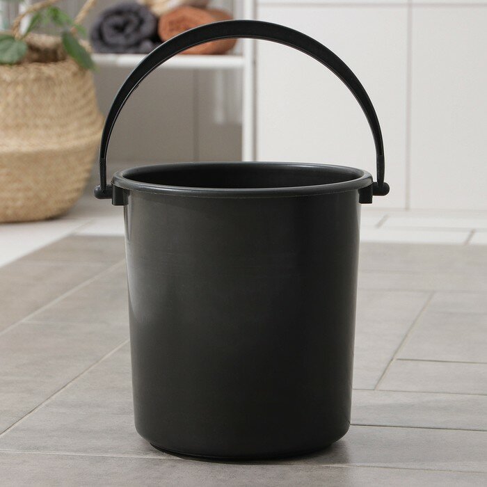фото Ведро хозяйственное, 7 л, цвет серый, 2 штуки