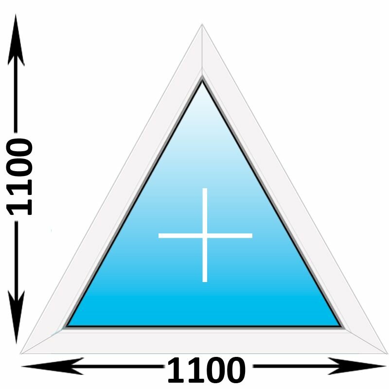 Пластиковое окно Veka WHS треугольное глухое 1100x1100 (ширина Х высота) (1100Х1100)