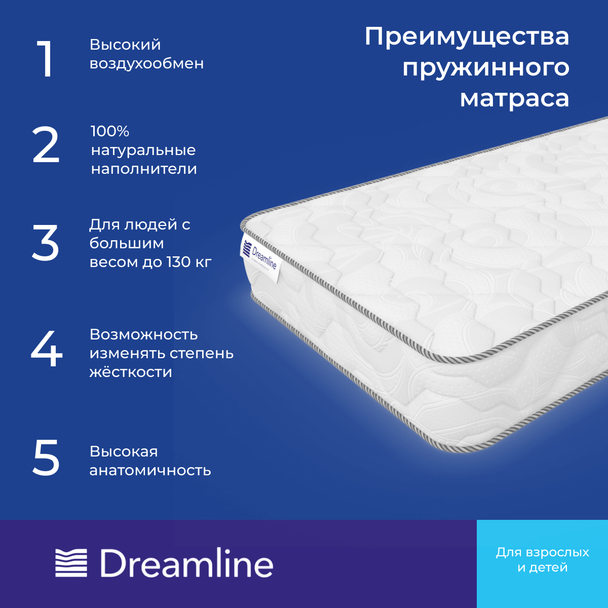 Матрас Дримлайн SleepDream Hard TFK 65х170х22