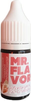 Ароматизатор натуральный жидкий Клубника со сливками Mr.Flavor 10 мл.