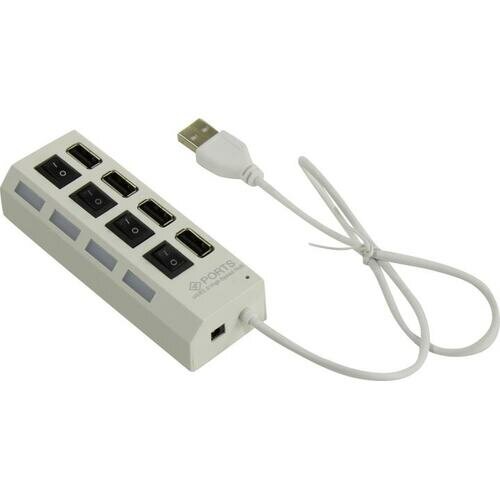 Концентратор USB 2.0 Smartbuy SBHA-7204-W