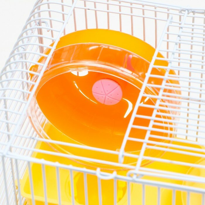 Пижон Клетка для грызунов "Пижон", 23 х 17 х 26 см, эмаль, жёлтая - фотография № 4