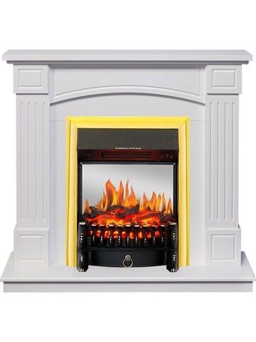 Электрокамин Royal Flame Boston (белый) с очагом Fobos FX Brass