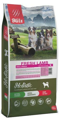 Сухой низкозерновой корм для собак мелких пород Blitz Holistic Fresh Lamb Small Breeds с ягненком 12 кг.