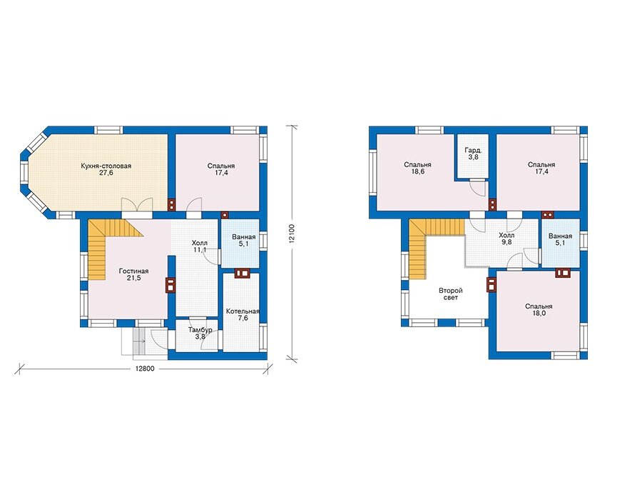 Проект дома Plans-74-35 (164 кв.м, кирпич) - фотография № 2