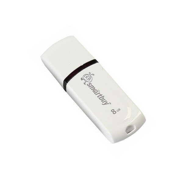 USB 2.0 Flash Drive 8GB SmartBuy Paean, белый