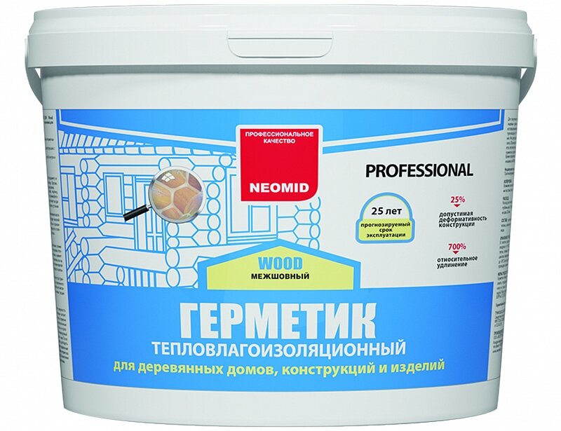 Герметик строительный NEOMID теплый ДОМ WOOD PROFESSIONAL Медовый - 3 кг