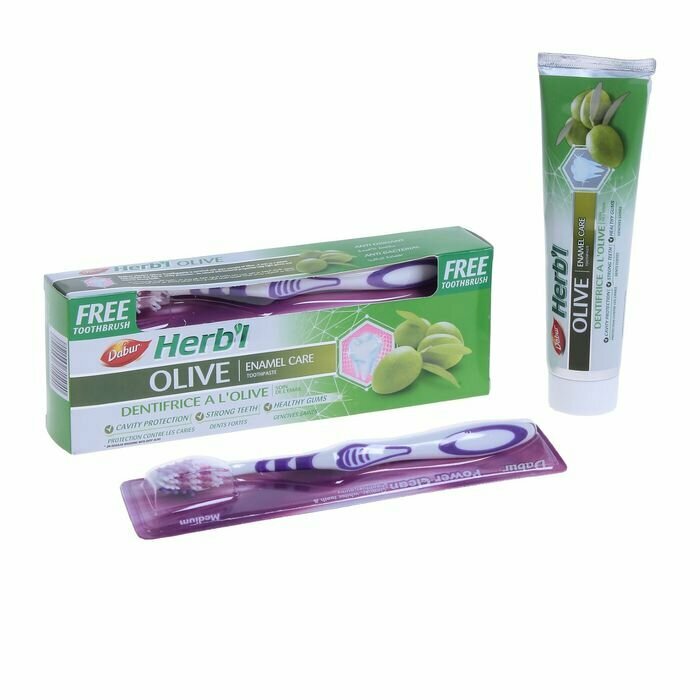 Набор Dabur Herb'l Olive зубная паста 190 г + зубная щётка