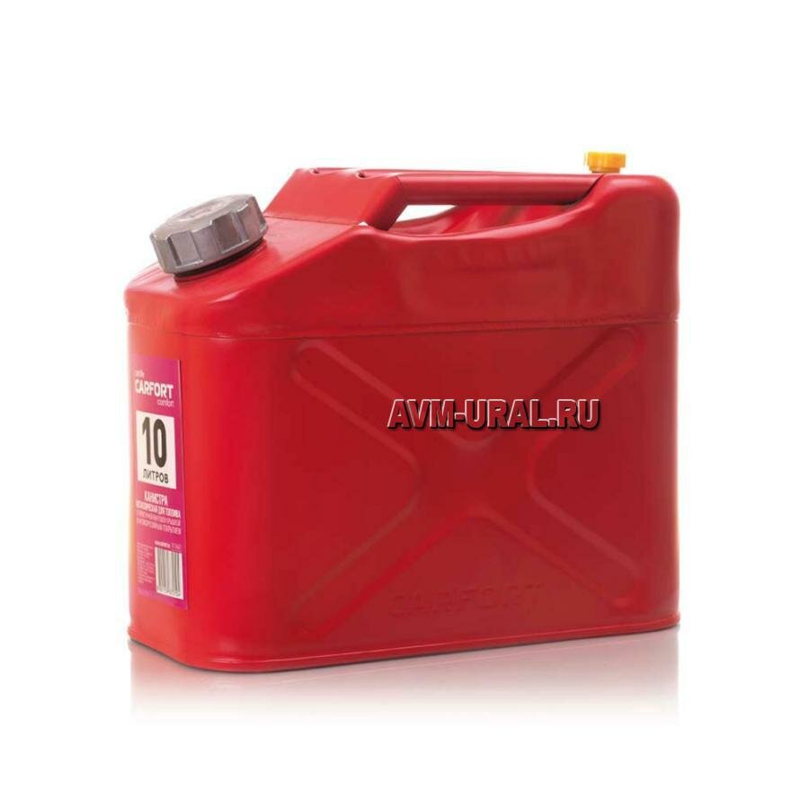 фото CARFORT FT-7010 Канистра металлическая 10л CARFORT сталь, вертикльная, навинчив. крышка, шланг внутри