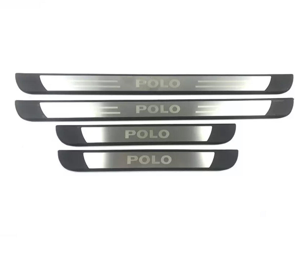 Накладки на пороги Volkswagen Polo / Фольксваген Поло 2016-2022 г.в silver