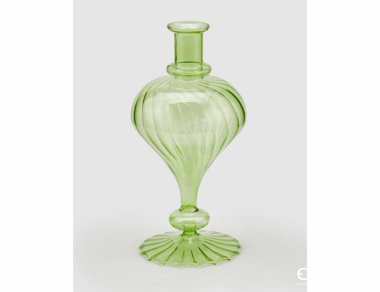 фото Стеклянная ваза-подсвечник тенерецца ариоза, светло-зелёная, 30 см, EDG 106852-71