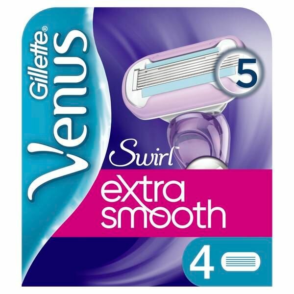 Сменные кассеты для бритвы Gillette Venus (Жиллетт Винус) Swirl, 4 шт.