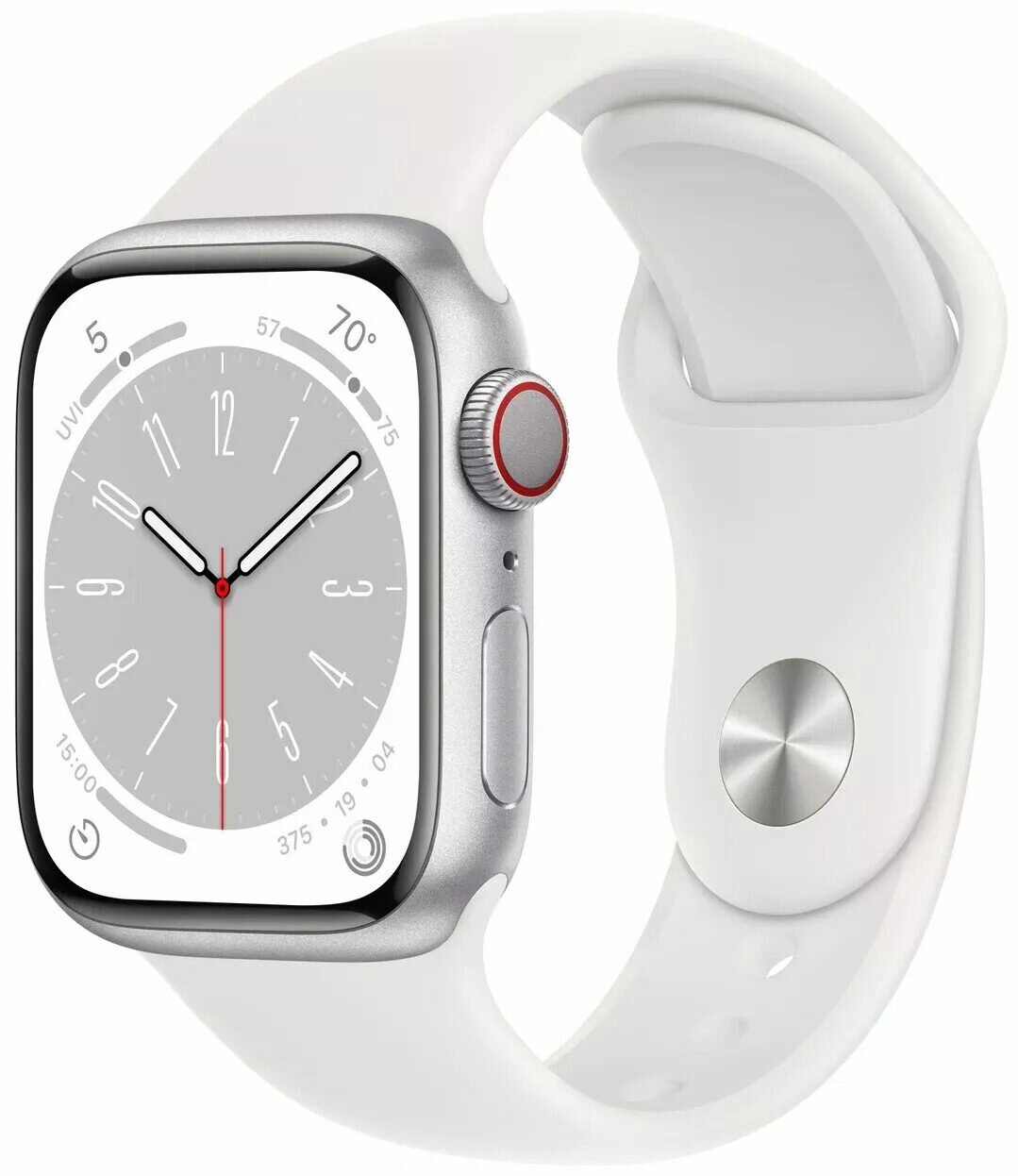 Умные часы Apple Watch Series 8 GPS 45 mm Aluminium Case with Sport Band Silver/White