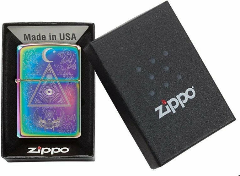 Зажигалка ZIPPO Classic с покрытием Multi Color, латунь/сталь, разноцветная, глянцевая, 38x13x57 мм - фотография № 7