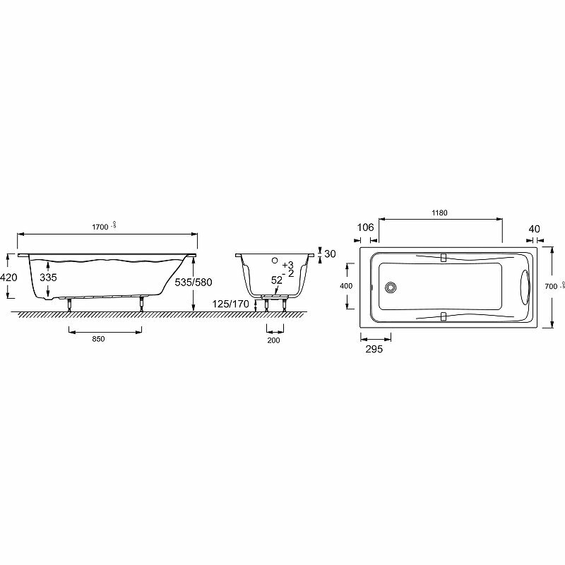 Акриловая ванна Jacob Delafon Odeon Up 170x70 E6080RU-00 без гидромассажа - фотография № 6