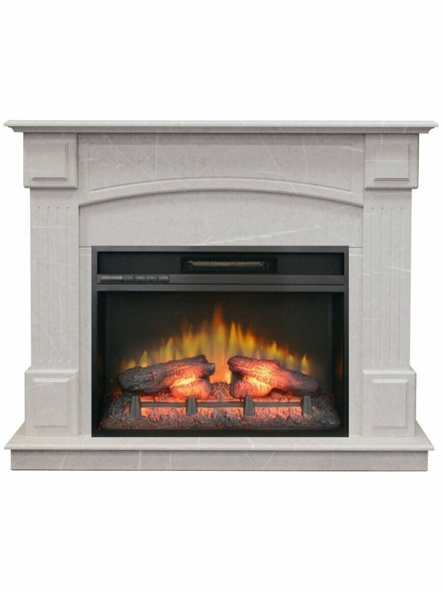 Электрический камин Real Flame Carolina Marble 25,5/24 WT-F714 с очагом Eridan 24