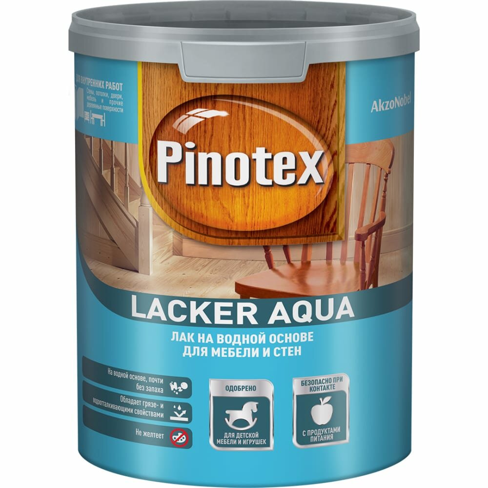 Лак для мебели и стен PINOTEX LACKER AQUA 70 (на водной основе; для внутренних работ; глянцевый; 1 л) 5254084