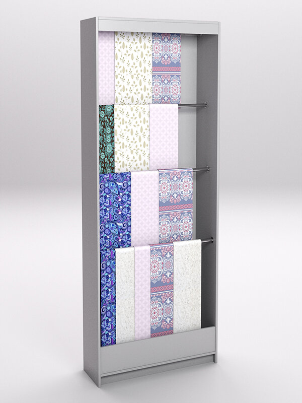 фото Стеллаж из ДСП для одежды,тканей и штор №1-900, Серый 90 x 30 x 240 см