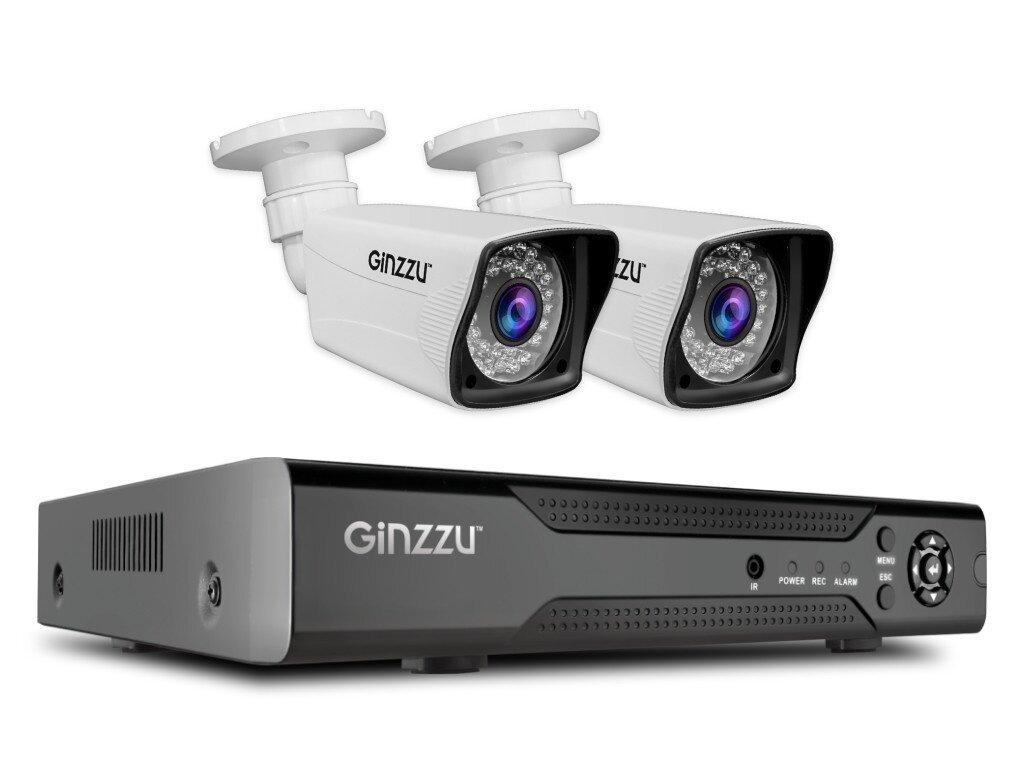 Комплект видеонаблюдения Ginzzu HK-426D 4 канала 2Mp 2 камеры