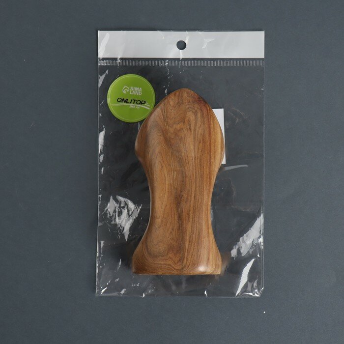 Массажёр «Фигурный», деревянный, универсальный, 13 × 6 × 4 см, цвет «тёмное дерево» - фотография № 4