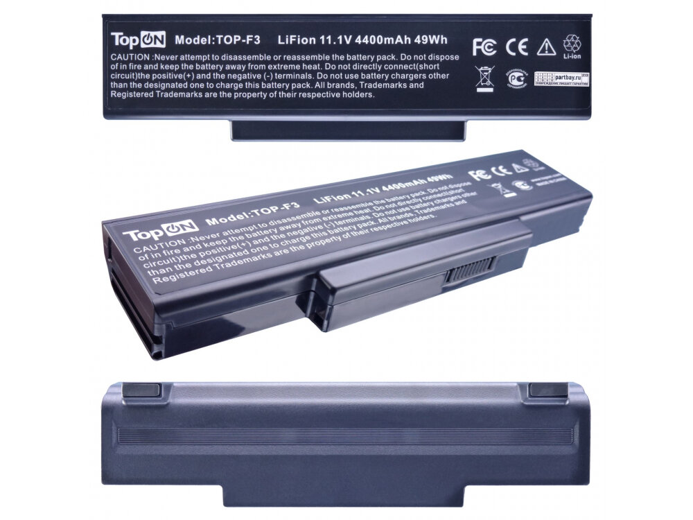 Аккумулятор TOP-F3 11.1V 4400mAh 49Wh для ноутбука Asus A9 F3 F7 K73 M51 N72 X56 Z53. PN: A32-F3 A32-Z94