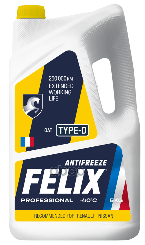 Антифриз Felix Type D G11 Готовый -40c Желтый 5 Кг 430206333 Felix арт. 430206333