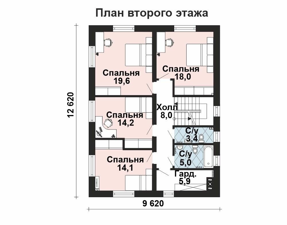 (278м2, 14х12м) Готовый проект трехэтажного дома из газобетона с котельной и террасой - AS-2512 - фотография № 4