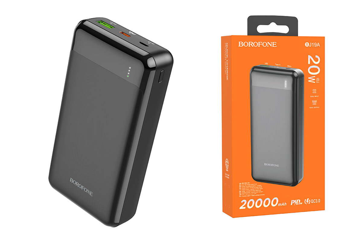 Внешний аккумулятор Borofone 20000 mAh BJ19A черный