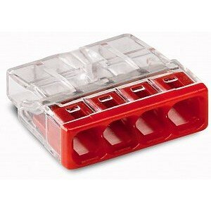 Wago 2273-244 Клемма 4-проводная 0,5-2,5 кв.мм с пастой красная