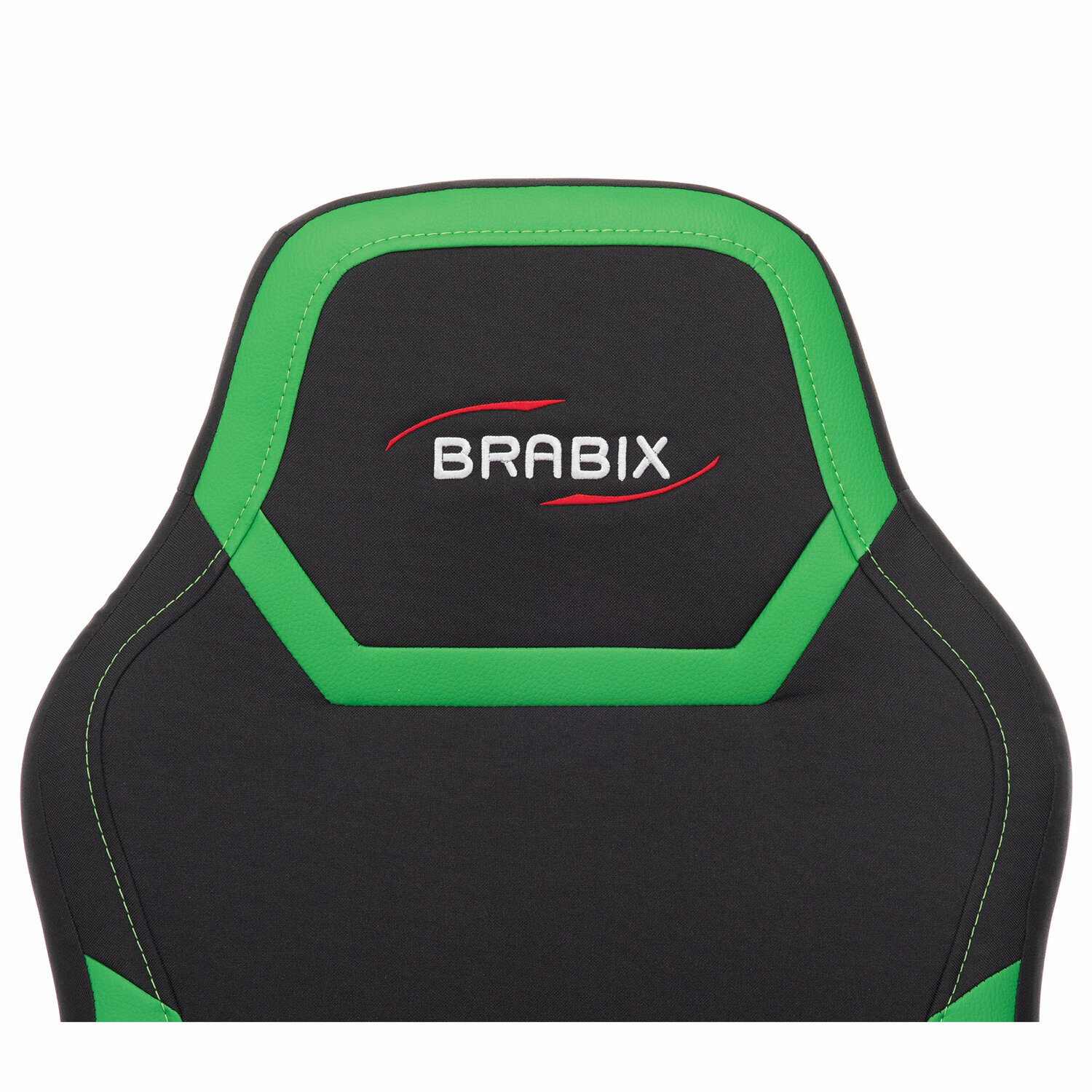 Кресло компьютерное BRABIX "Alpha GM-018", ткань/экокожа, черное/зеленое, 532639, GM-018_532639 - фотография № 5