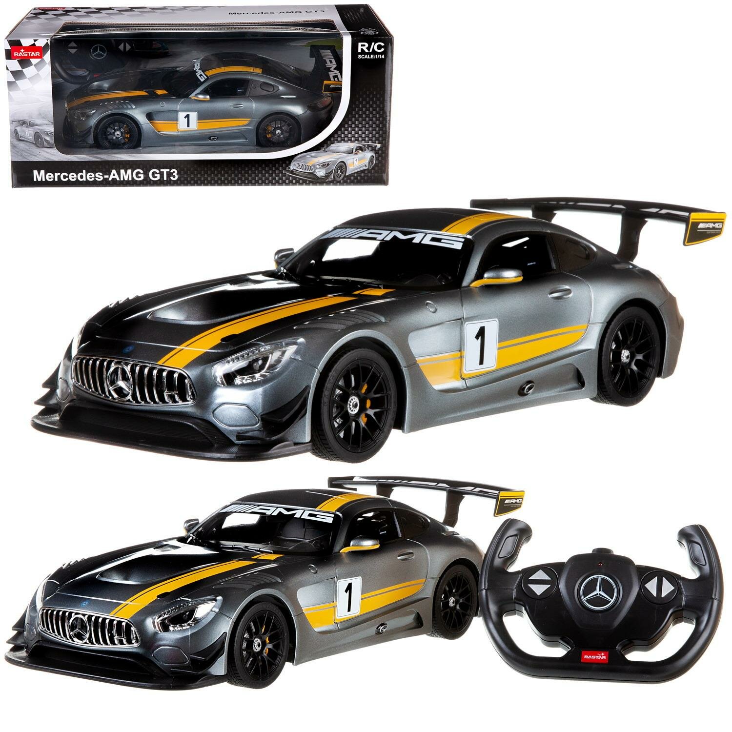 RASTAR Машина р/у 1:14 Mercedes AMG GT3, цвет серый 27MHZ