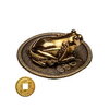 Кошельковый амулет Лягушка денежная, металл + монета Денежный талисман - изображение