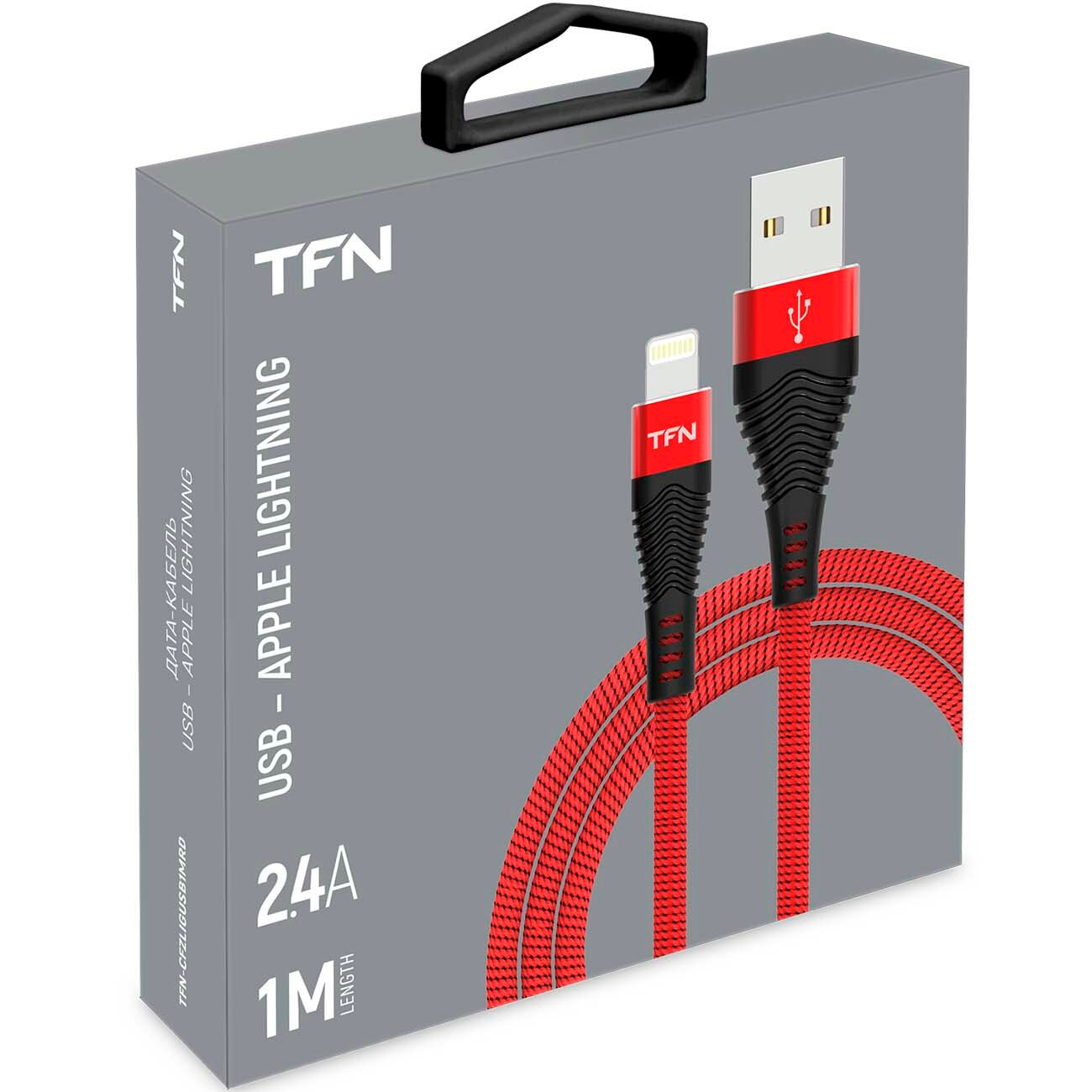 Кабель TFN Forza, micro USB B (m), USB A(m), 1м, красный / черный [tfn-cfzmicusb1mrd] - фото №3