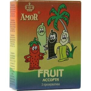 Презервативы Amor Fruit ассорти "Яркая линия" 3 шт.