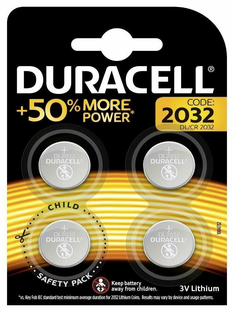 Батарейка CR2032 - Duracell DR CR2032/4BL