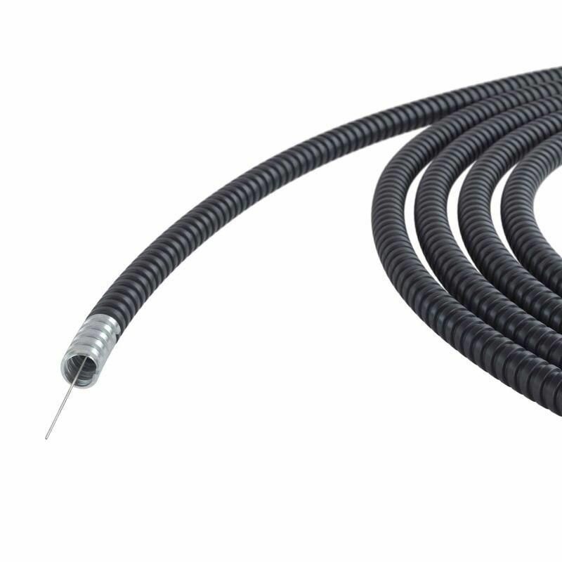 фото Металлорукав DN 15мм в герметичной ПВХ изоляции Dвн 15.5мм Dнар 19.5 с протяжкой (уп.50м) черн. DKC 6071R-015NP