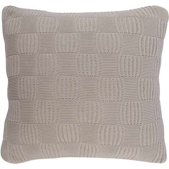фото Подушка Tkano рельефной вязки Essential, 45х45, светло-серый