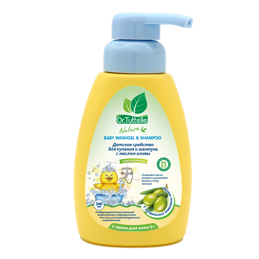 фото Dr.Tuttelle Средство для купания и шампунь с маслом оливы 260мл