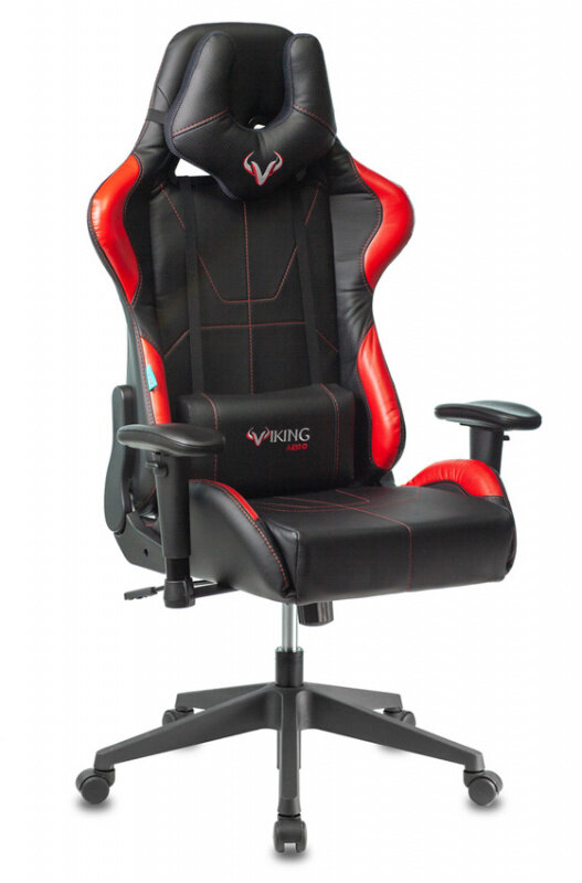 Кресло игровое Бюрократ VIKING 5 AERO RED черный/красный искусственная кожа