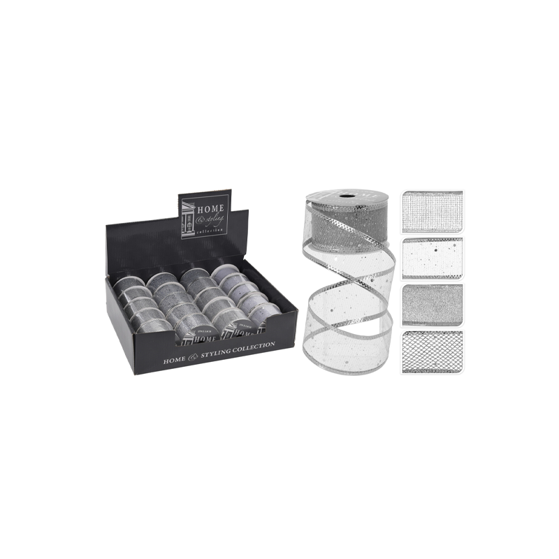 фото Лента декоративная в мотке Home Collection Серебро 4х270см 1 шт